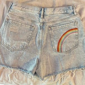 PacSun ultra high rise vintage shorts (rainbow)